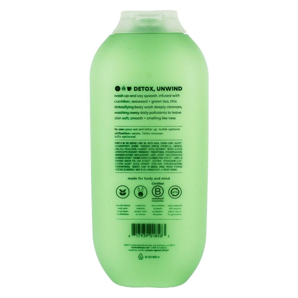 Lavagem Corporal com Detox Profundo com Pepino, Algas Marinhas e Chá Verde - 18 fl. oz. Method - Imagem 2