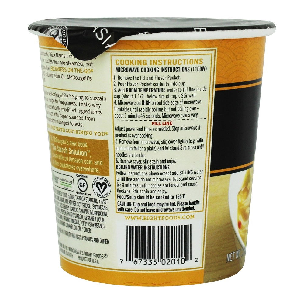 Sopa de Ramen de arroz sem glúten Sabor de frango de gergelim - 1.3 oz. Dr. McDougall's - Imagem 3