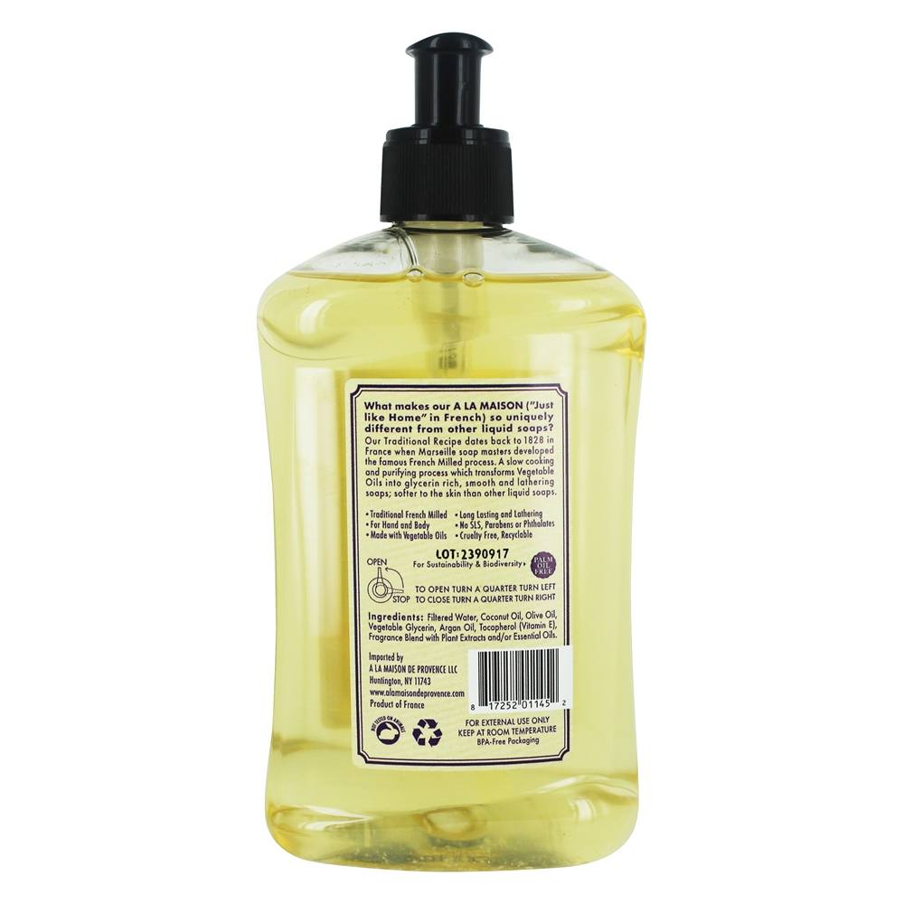 Sabão Líquido Fresco Francês Tradicional para Mão e Corpo Lilás Rosa com Óleos de Azeitona e Argan - 16.9 fl. oz. A La Maison - Imagem 2