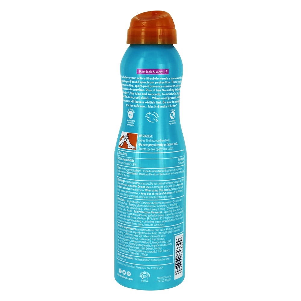 Legal Esporte Mineral Ar Alimentado Protetor solar Spray 30 SPF - 6 fl. oz. Kiss My Face - Imagem 2