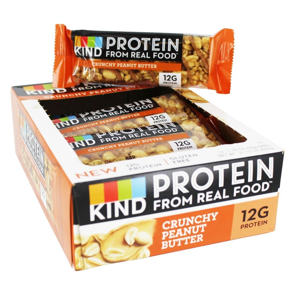 Barras de Proteínas sem Glúten Manteiga de Amendoim Crocante - 12 Barras Kind Bar