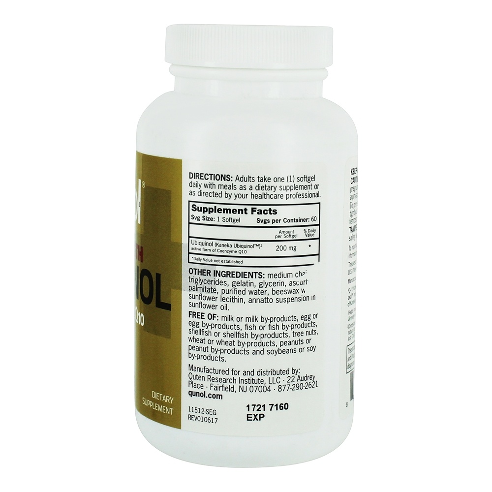 Força extra de CoQ10 ativa de Ubiquinol 200 mg. - 60 Softgels Qunol - Imagem 2