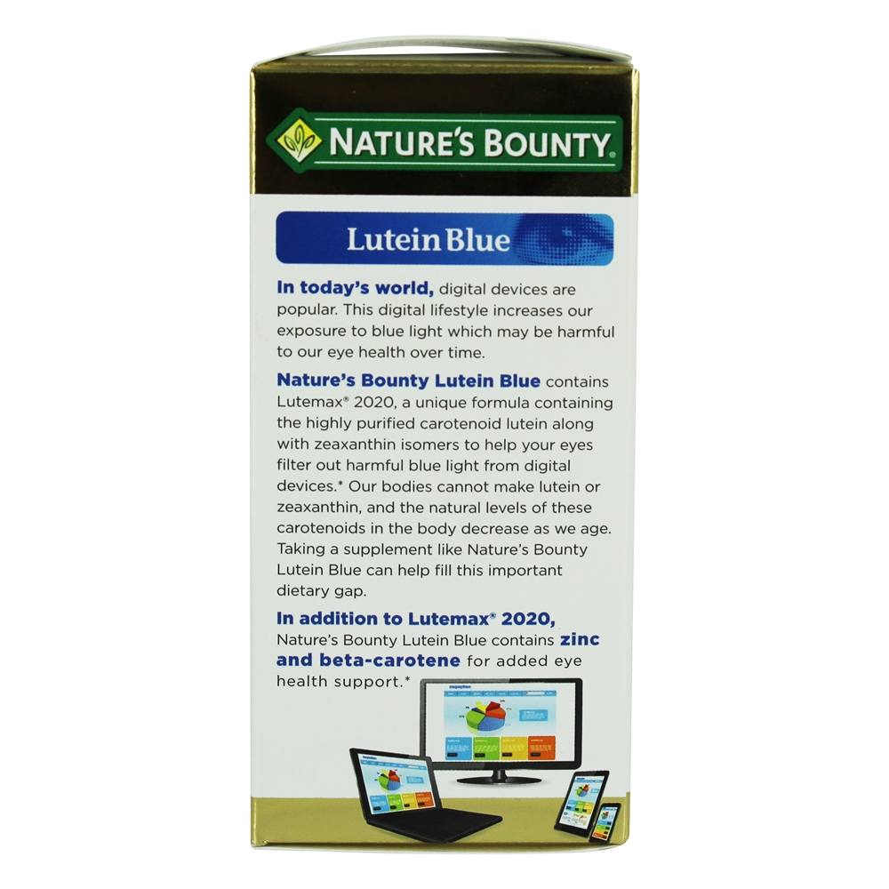 Lutein Blue Barreira Contra a Luz Azul - 30 Softgels Nature's Bounty - Imagem 4