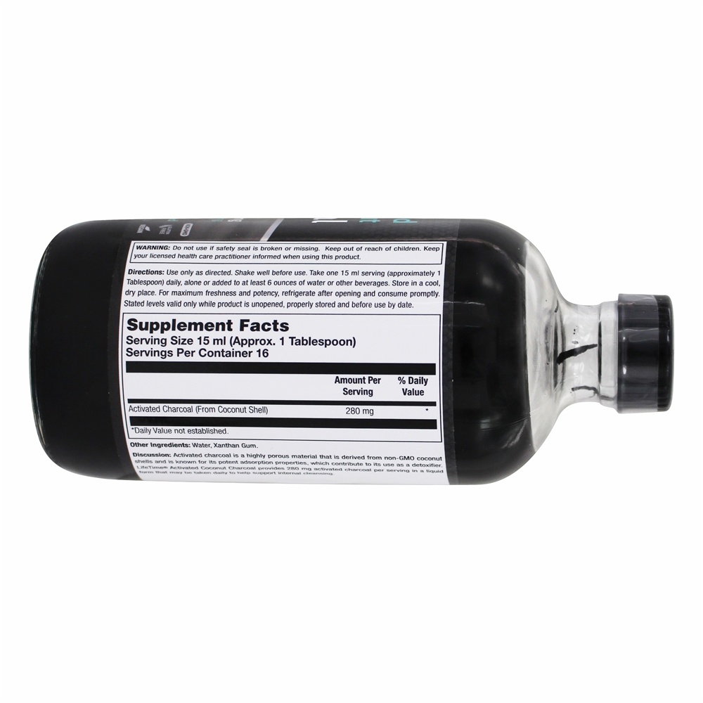 Carvão vegetal de coco ativado sem sabor 280 mg. - 8 fl. oz. LifeTime Vitamins - Imagem 2