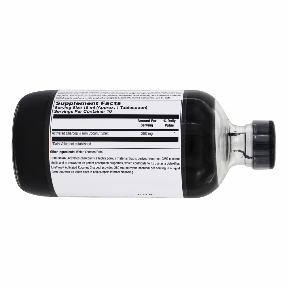 Carvão vegetal de coco ativado sem sabor 280 mg. - 8 fl. oz. LifeTime Vitamins - Imagem 3