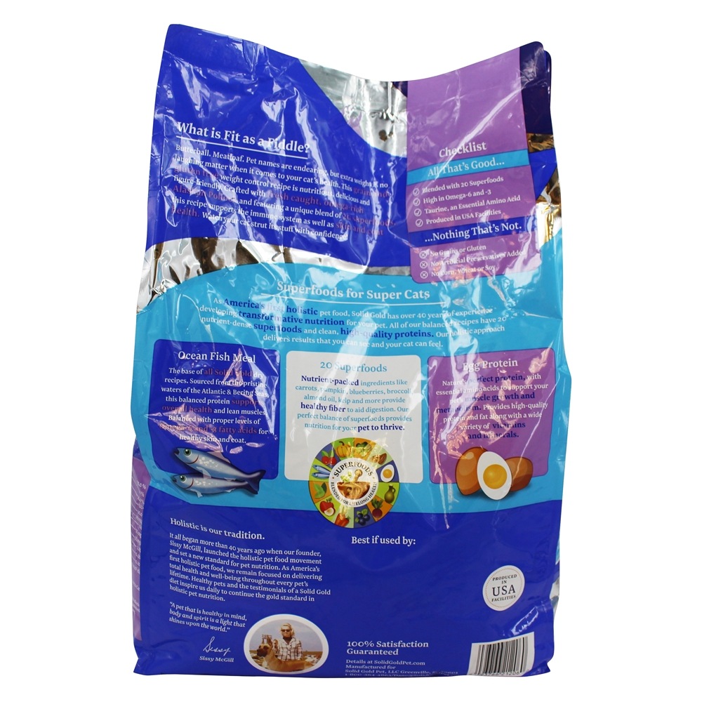 Comida de gato seca sem grão se encaixa como um violino com Pollock do Alasca fresco e apanhada - 6 lbs. Solid Gold - Imagem 3