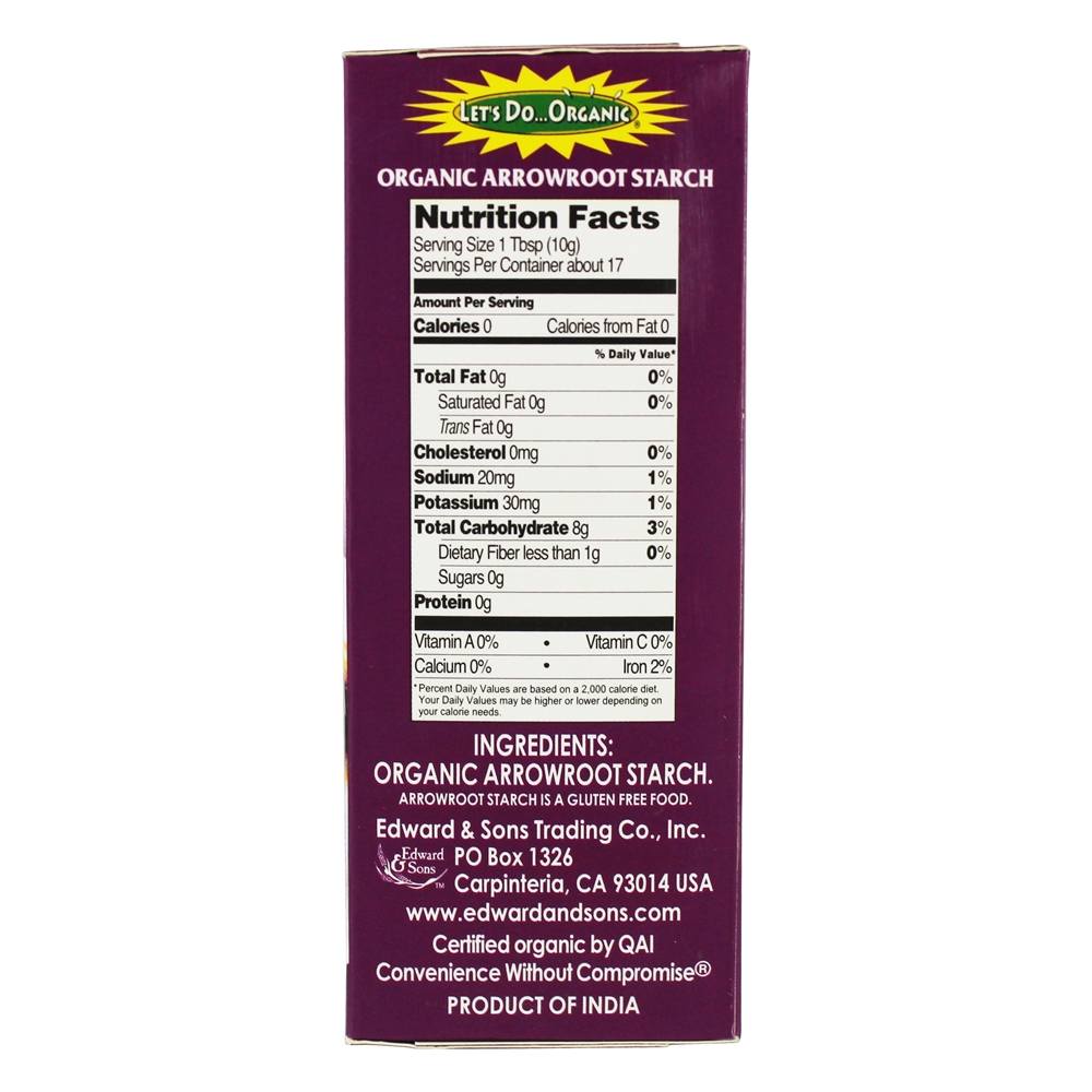Pó Orgânico de Amido de Araruta - 6 oz. Let's Do...Organic - Imagem 2