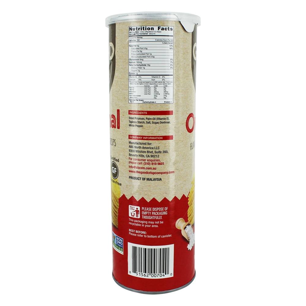 Batatas Fritas Com sabor de Batatas Sem Glúten Original - 5.6 oz. The Good Crisp Company - Imagem 2