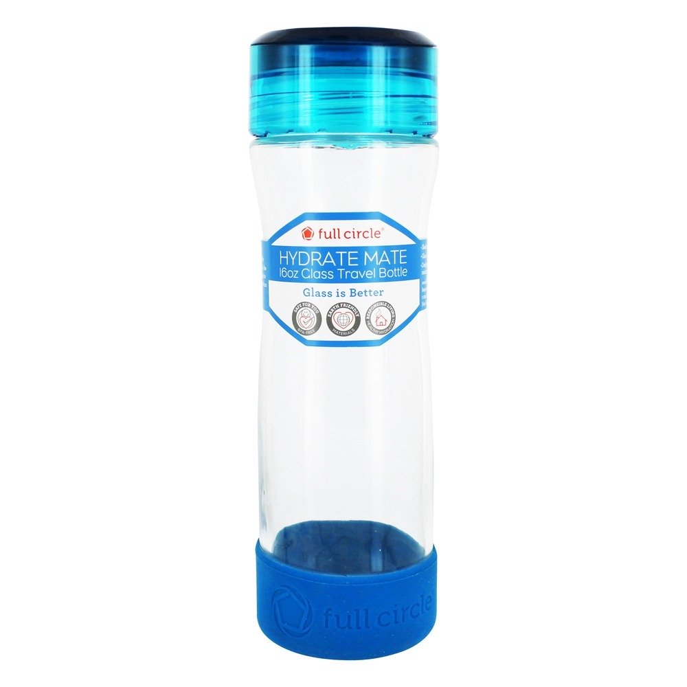 Garrafa de viagem de vidro de companheiro de hidrato mirtilo - 16 fl. oz. Full Circle
