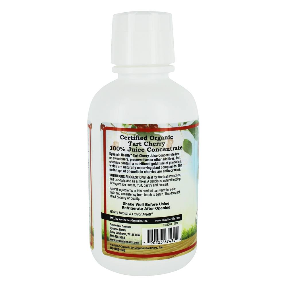 Cereja azeda orgânica certificada 100 % Concentrado de suco sem açúcar - 16 fl. oz. Dynamic Health - Imagem 3
