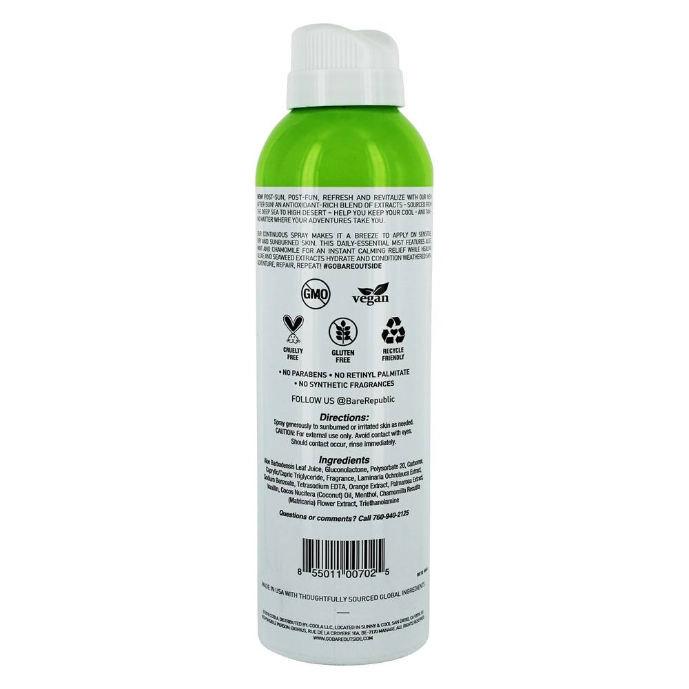 Hidratante Depois Sol Spray Névoa com Aloés Vera + Alga - 6 fl. oz. Bare Republic - Imagem 2