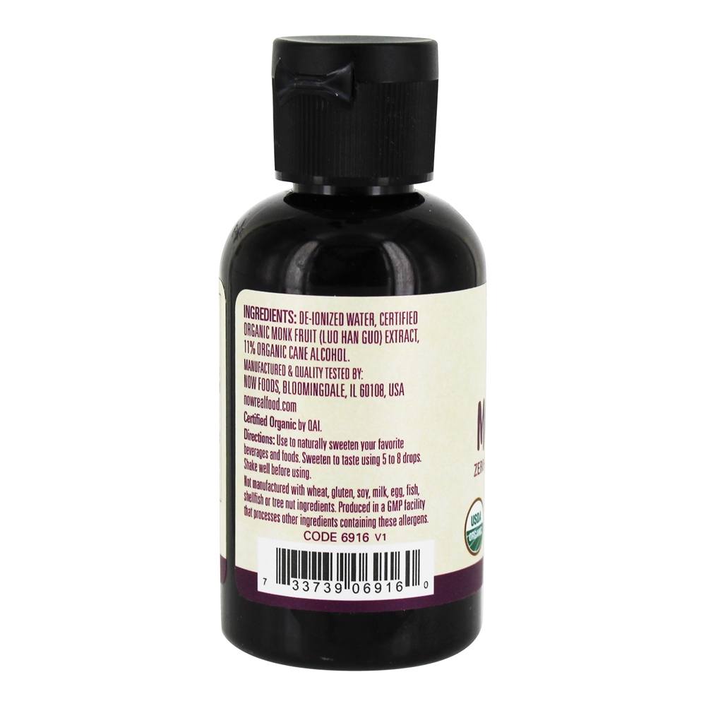Orgânico Monge Fruto Zero Caloria Líquido Adoçante - 2 fl. oz. NOW Foods - Imagem 3