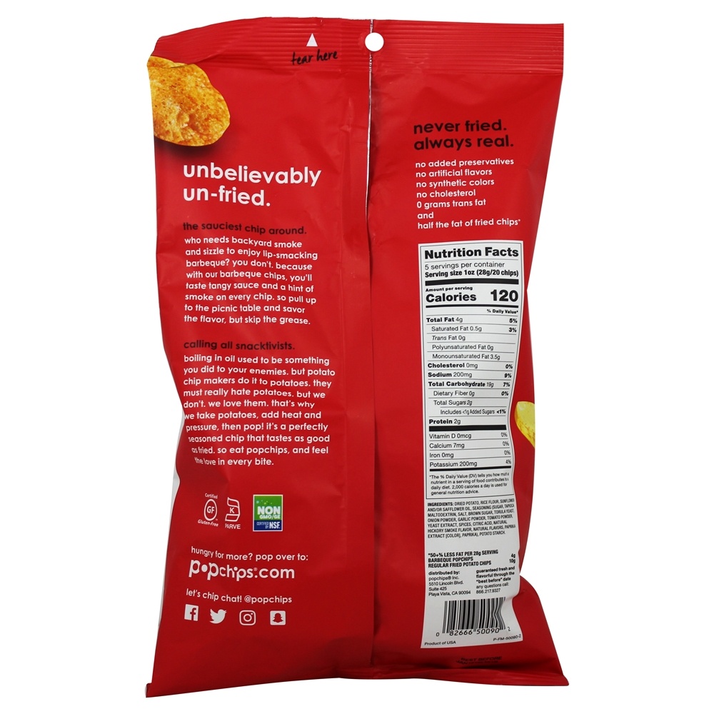 Batatas fritas churrasco - 5 oz. Popchips - Imagem 2