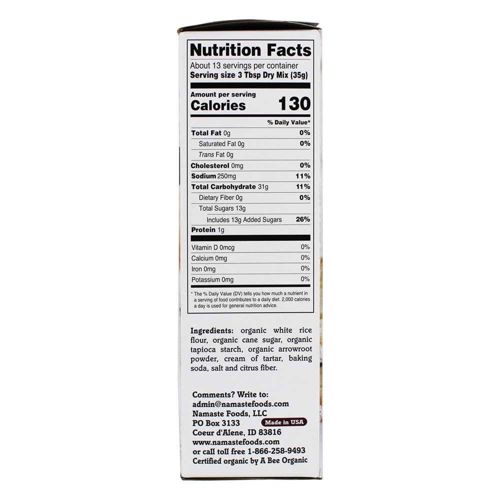 Mistura rápida de pães e muffins orgânicos sem glúten - 16 oz. Namaste Foods - Imagem 2