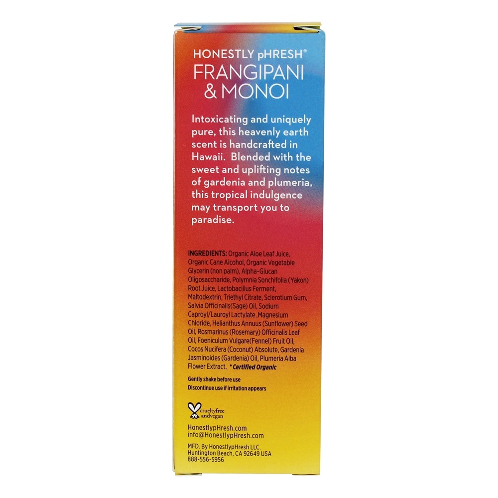 Spray desodorante pré-probiótico Frangipani & Monoi - 2 oz. Honestly pHresh - Imagem 3