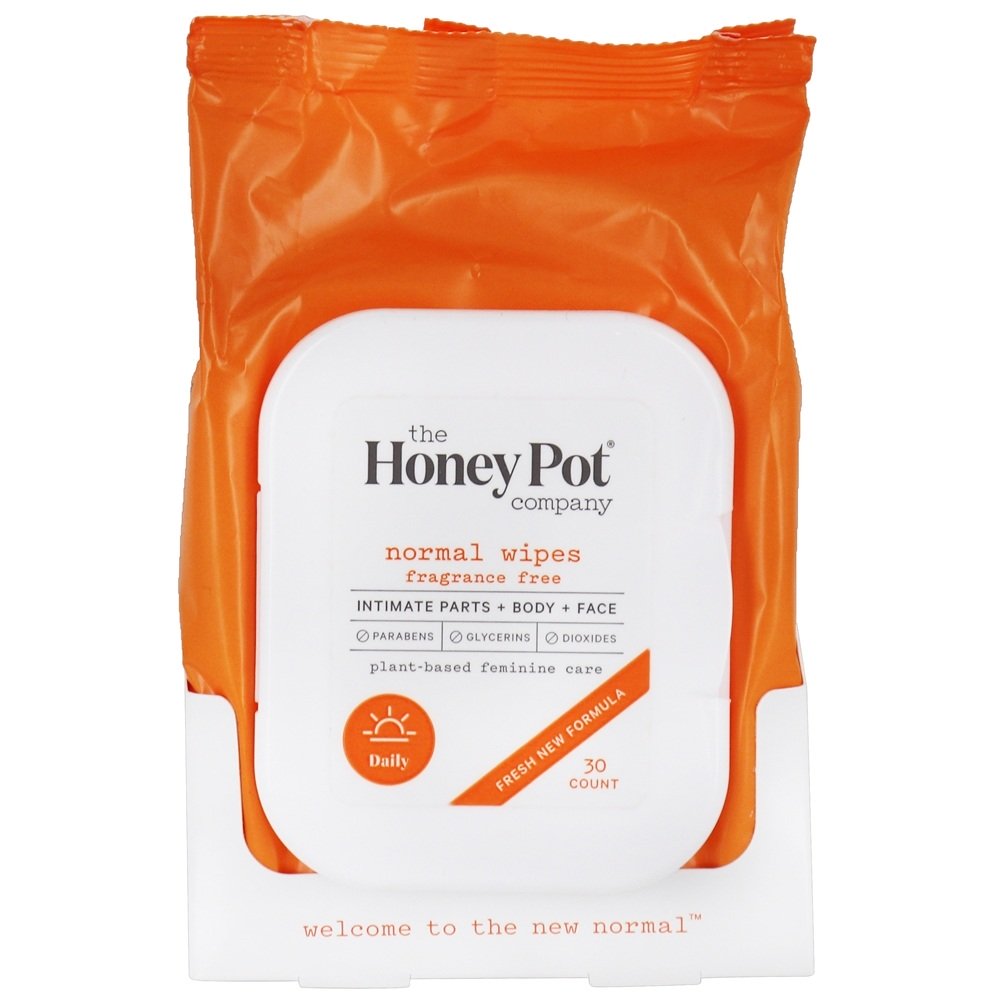 Toalhetes normais para peças íntimas + corpo + rosto - 30 Limpe (s) The Honey Pot Company