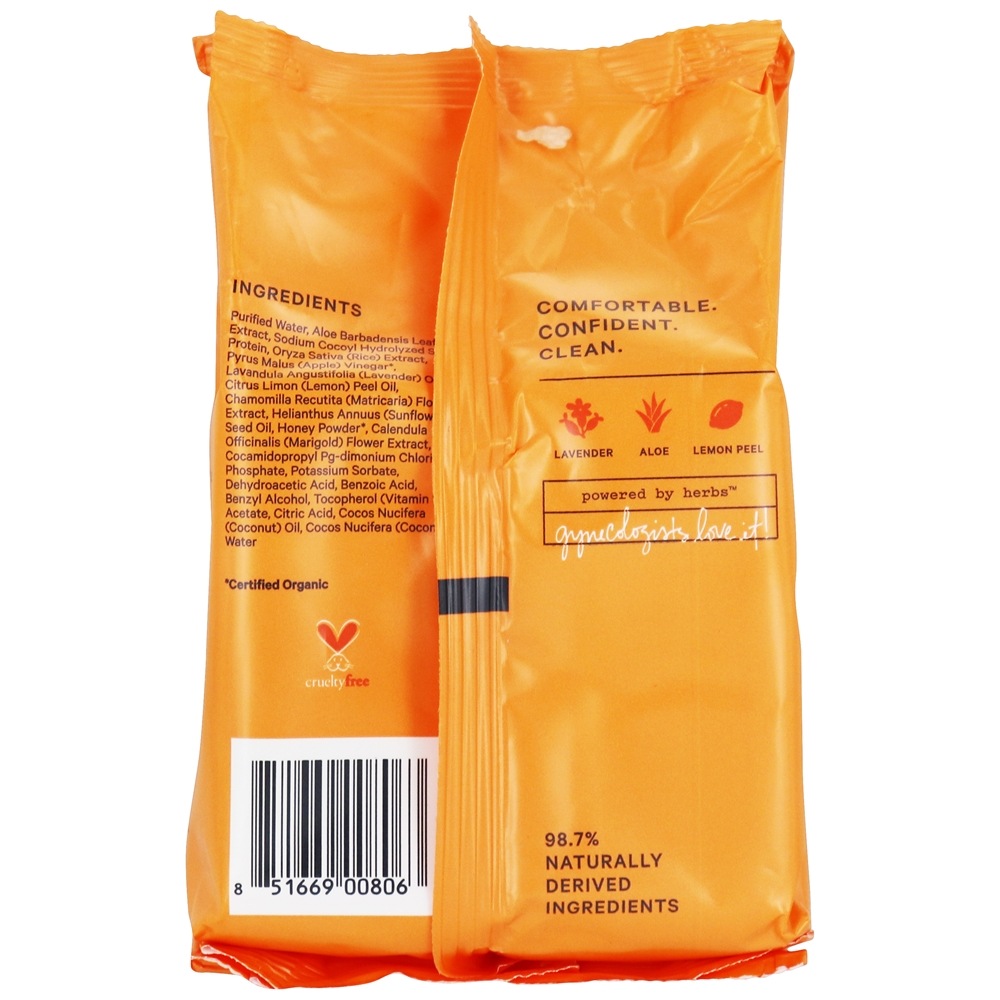 Toalhetes normais para peças íntimas + corpo + rosto - 30 Limpe (s) The Honey Pot Company - Imagem 3