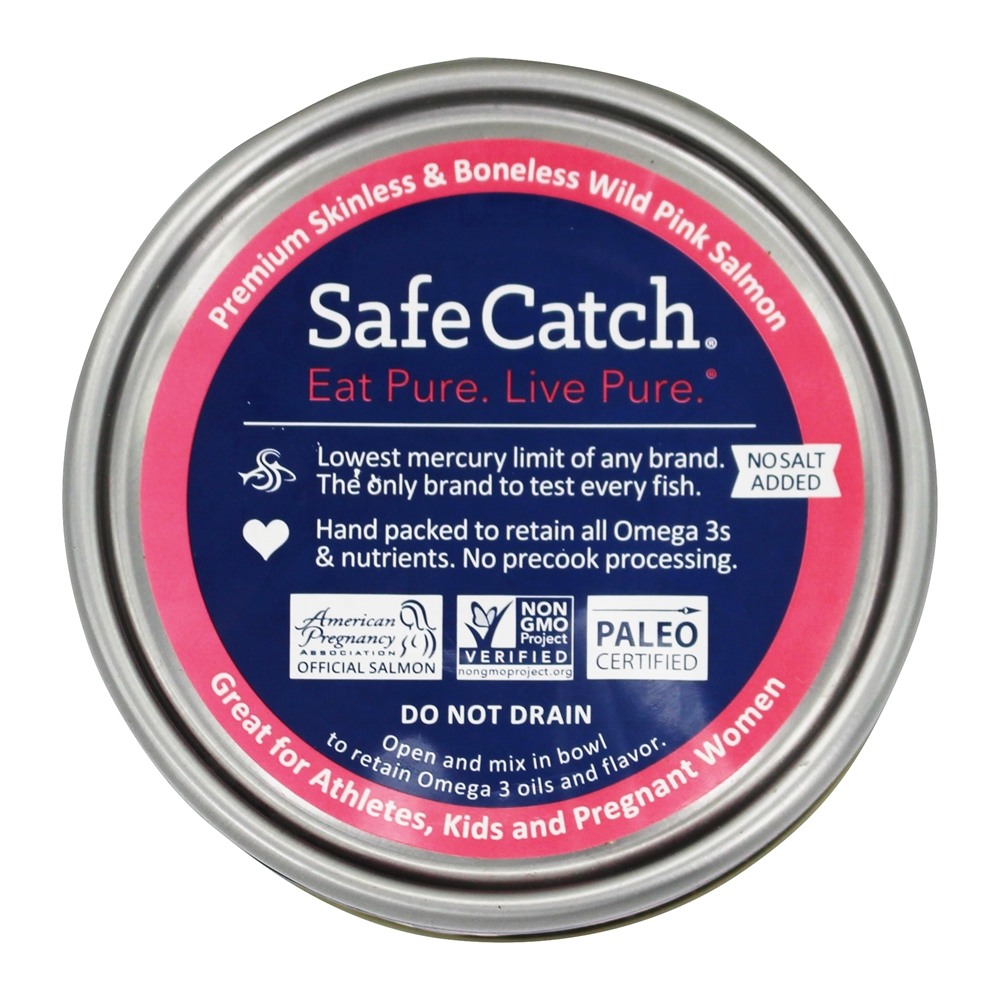 Prêmio Sem pele & Desossado Selvagem Rosa Salmão Não Sal Adicionado - 5 oz. Safe Catch - Imagem 4