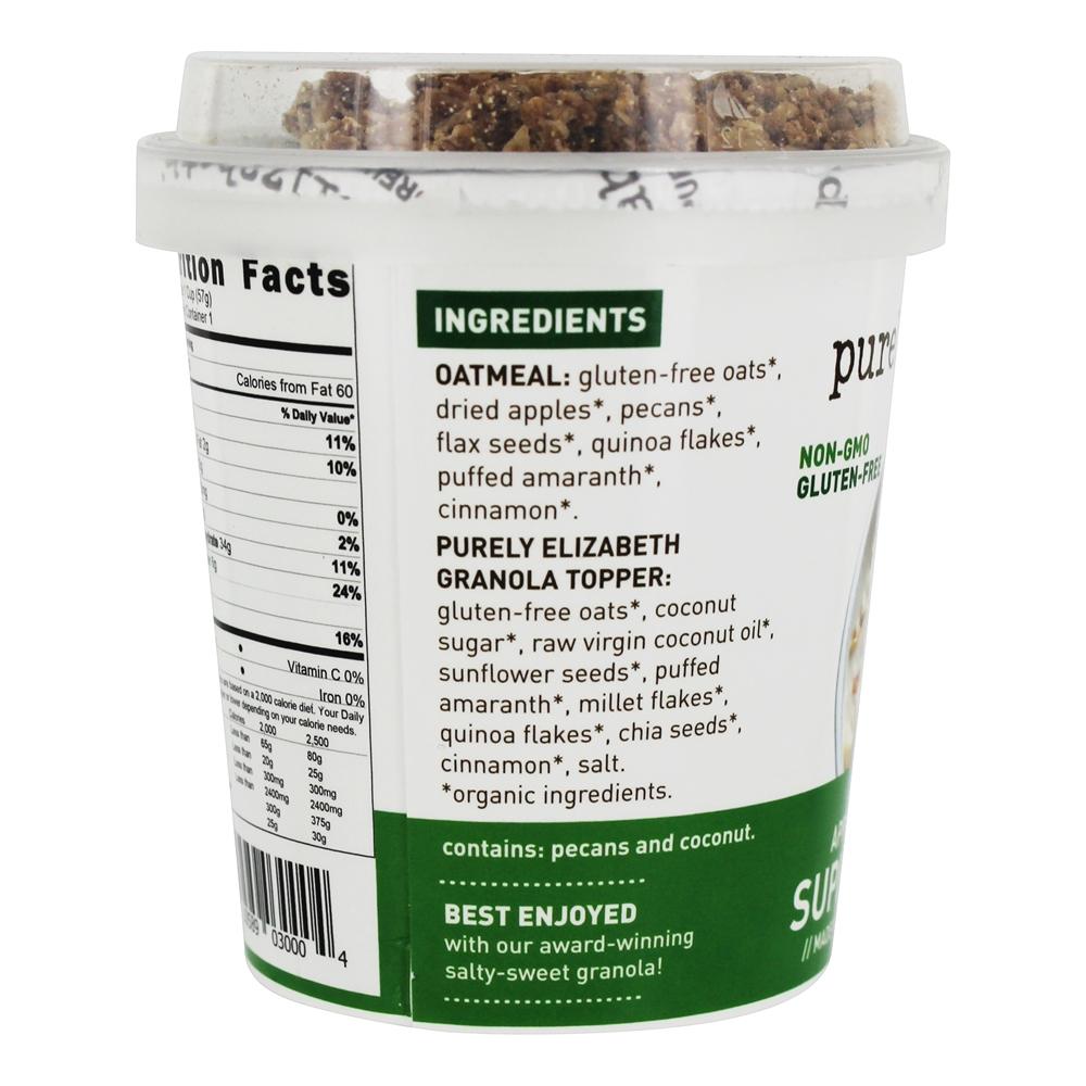 Sem glúten Aveia Superfood Maçã Cinnamon Pecan - 2 oz. Purely Elizabeth - Imagem 2