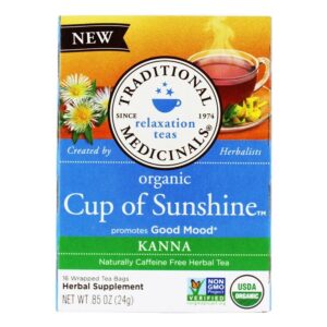 Comprar chávena orgânica de sunshine chá de ervas com kanna - 16 saquinhos de chá traditional medicinals preço no brasil chás e café chás medicinais suplemento importado loja 115 online promoção -