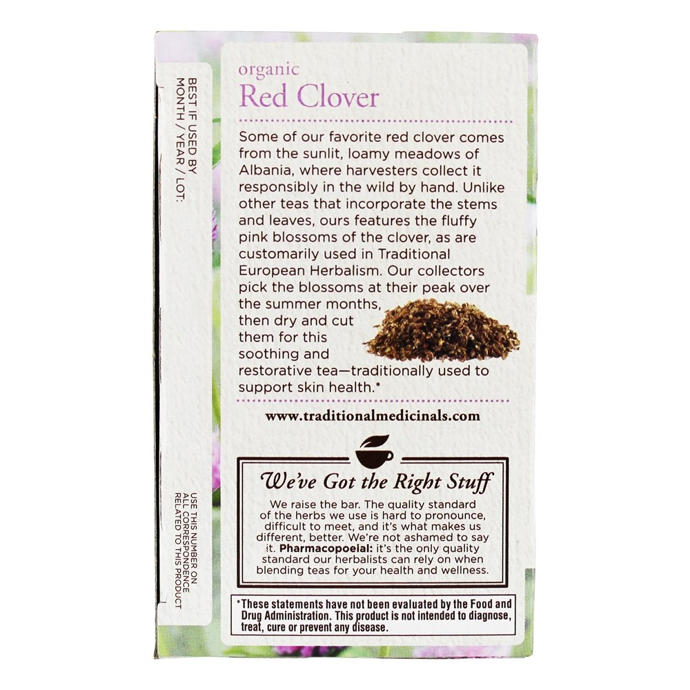 Chá de ervas trevo vermelho orgânico - 16 Saquinhos de Chá Traditional Medicinals - Imagem 4