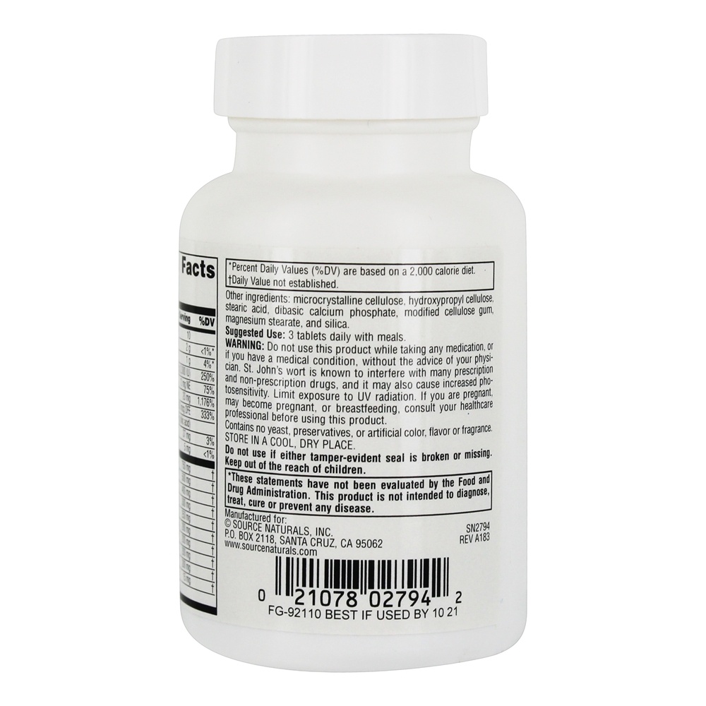 Sereno Ciência Otimista Harmonioso Humor Fórmula - 30 Tablets Source Naturals - Imagem 3