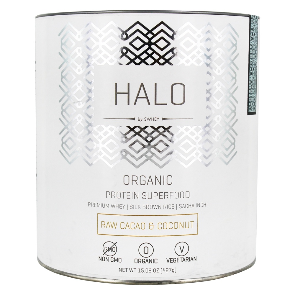 Halo Orgânico Proteína Superfoo Pó Cru Cacau & Coco - 15.06 oz. Swhey