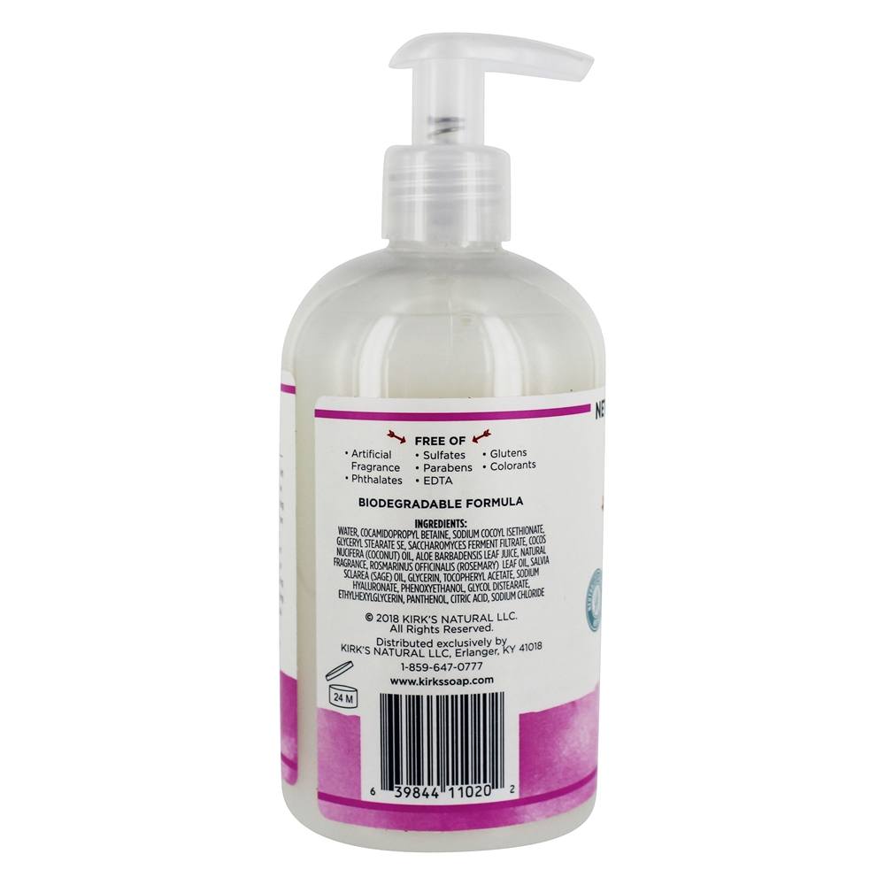 Odor Neutralizante Sabonete Líquido Hidratante Alecrim e Salva - 12 fl. oz. Kirk's Natural - Imagem 2
