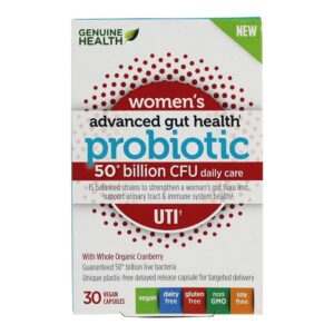 ITU de mulheres probióticas avançadas de saúde intestinal 50 Bilhões de UFC - 30 Tampas veganas Genuine Health