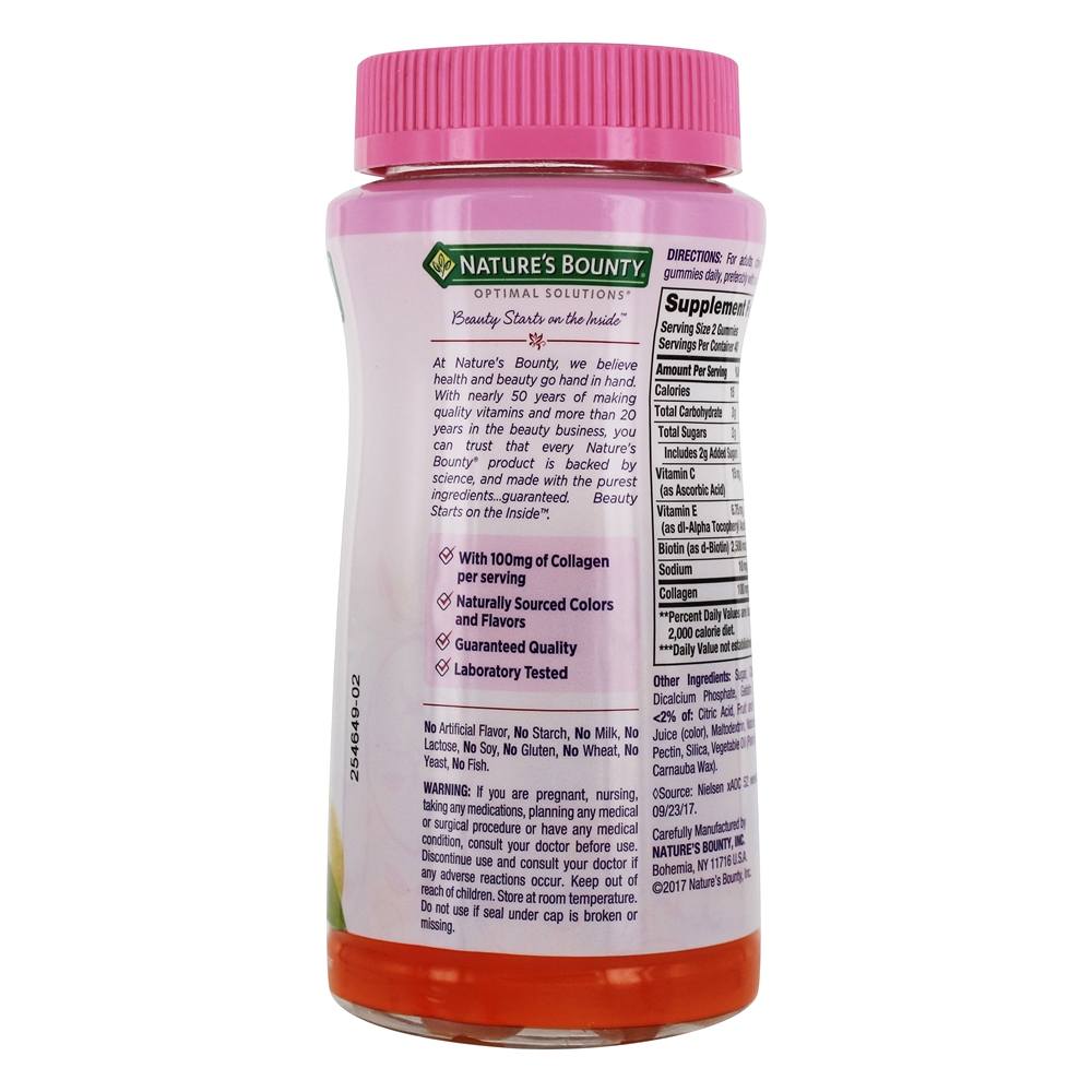 Soluções ideais para cabelos, pele e unhas Gummies Tropical Citrus - 80 Gummies Nature's Bounty - Imagem 3