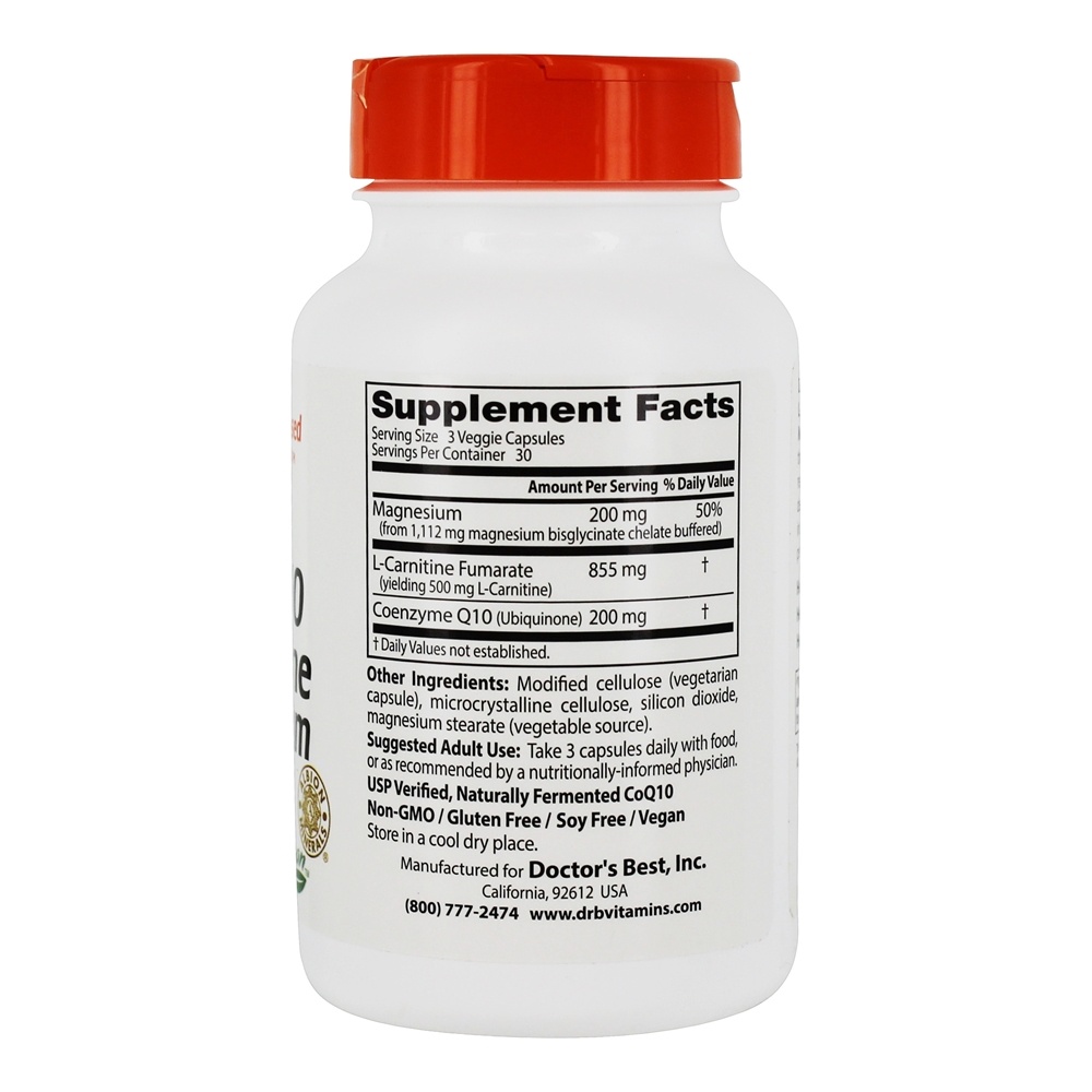 CoQ10 L-Carnitine Magnésio Energia e Suporte Muscular - 90 Cápsula (s) vegetal (s) Doctor's Best - Imagem 2