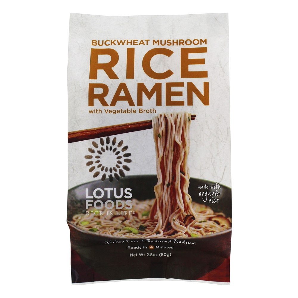 Ramen de arroz orgânico com cogumelo de trigo mourisco de caldo de legumes - 2.8 oz. Lotus Foods