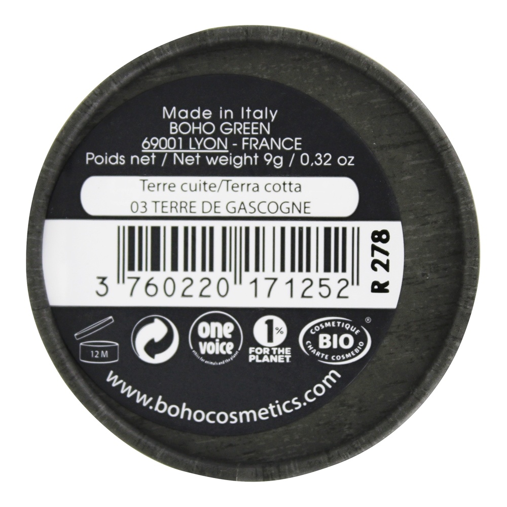 Bronzer Em Pó Orgânico Terracota Shimmer 03 Terre de Gascogne - 0.32 oz. Boho Green - Imagem 3