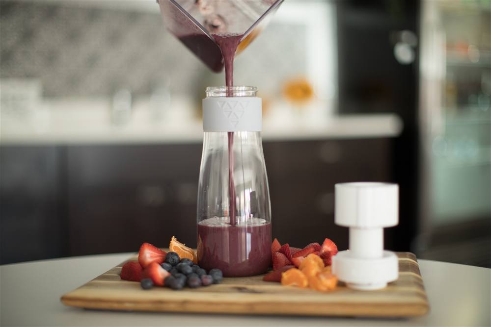 XL Smoothie e Shake Salvando Garrafa de Vidro Geleira Cinza - 32 oz. SANS Bottle - Imagem 7