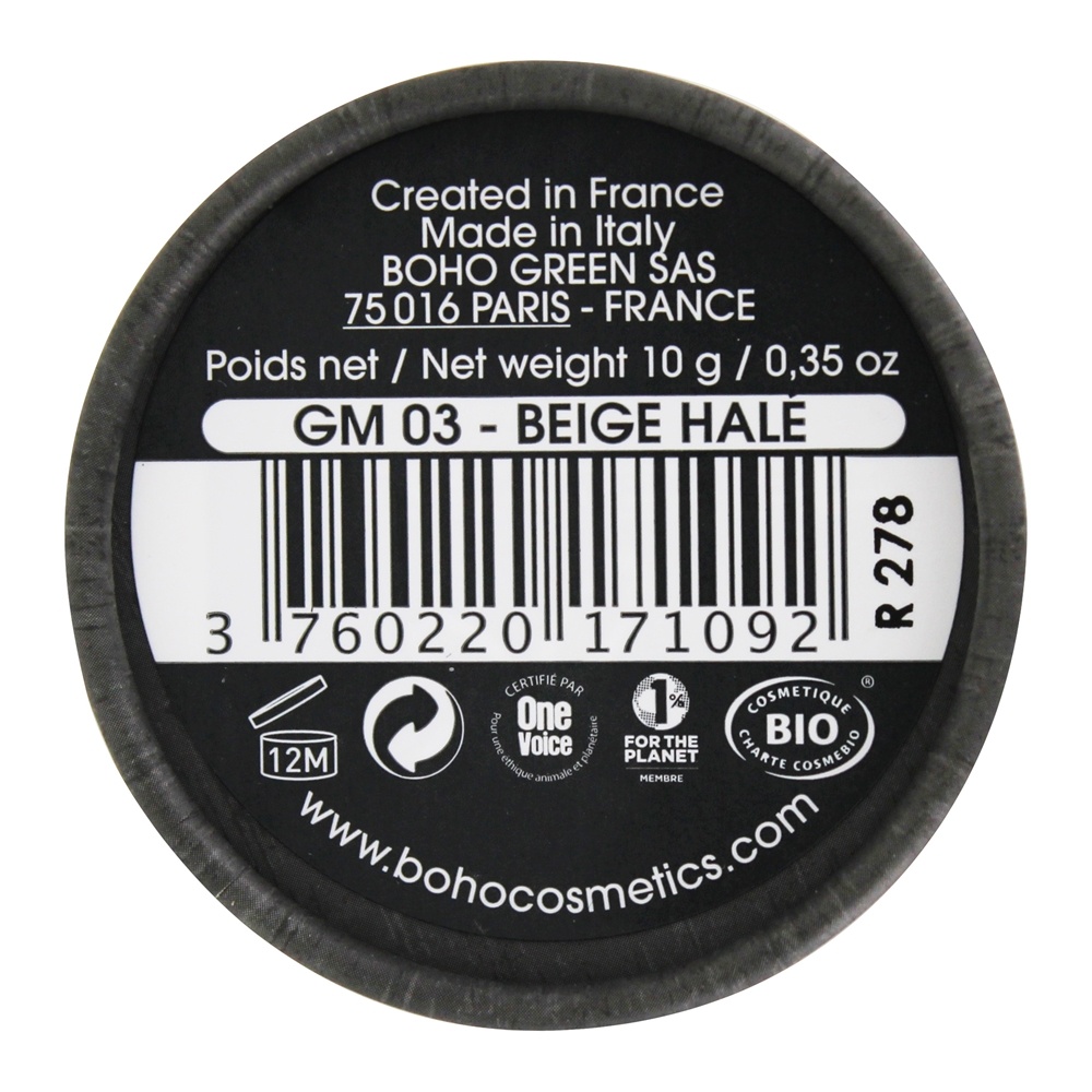 Pó Mineral Verde Orgânico 03 Bege Transportado - 0.35 oz. Boho Green - Imagem 3