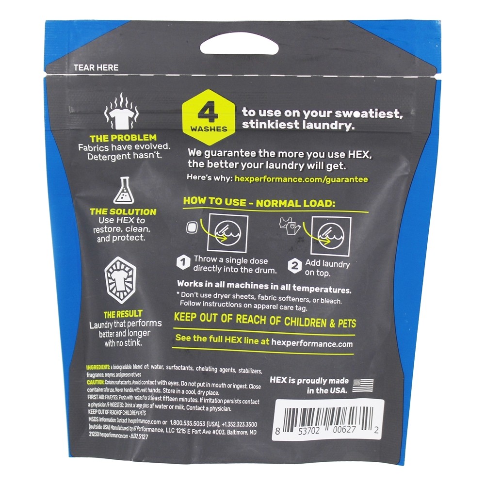 Detergente de dose única avançada Fresh Clean Scent - 2.8 oz. HEX Performance - Imagem 2