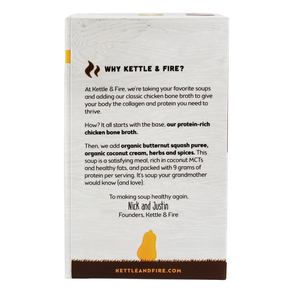 Sopa com caldo de osso de galinha Butternut Squash - 16.9 fl. oz. Kettle & Fire - Imagem 3
