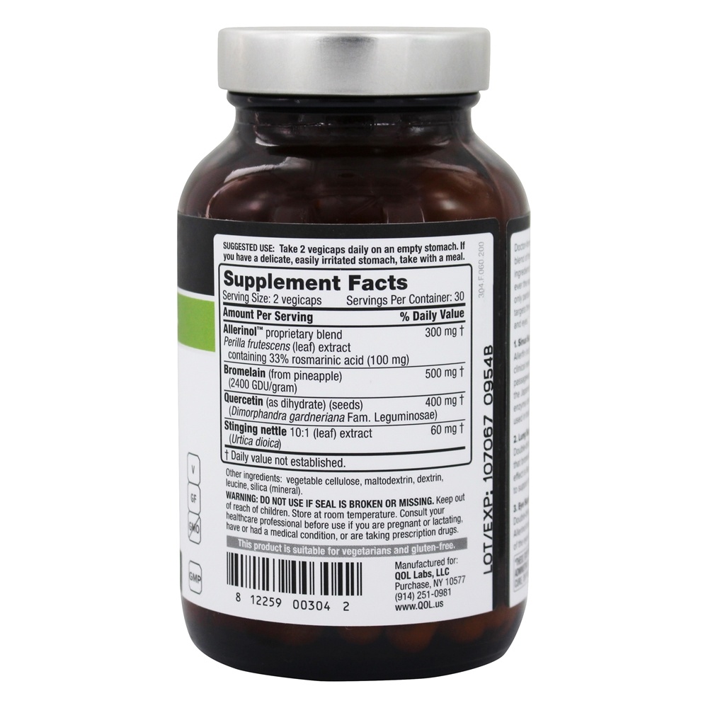 Allerfin Seasonal Allergy Support - 60 Cápsula (s) vegetal (s) Quality Of Life Labs - Imagem 2
