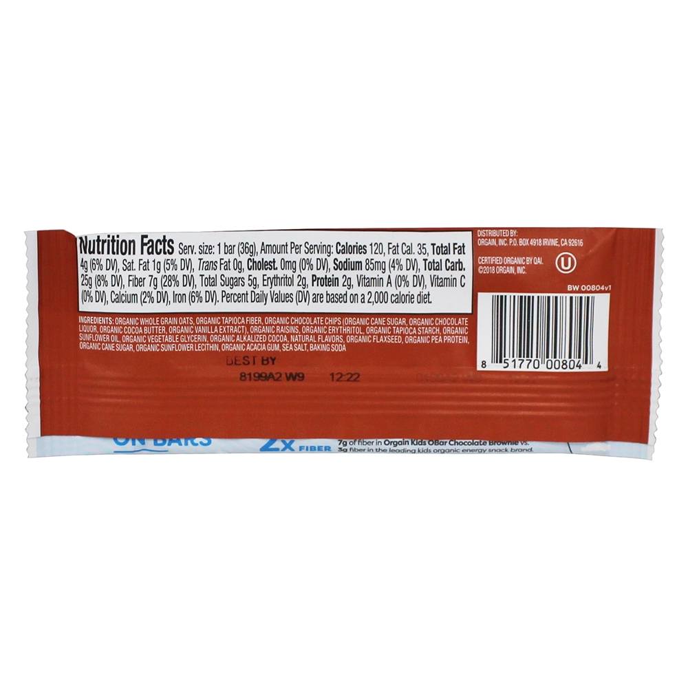 Barra de energia de grão integral orgânico Kids Chocolate Brownie - 1.27 oz. Orgain - Imagem 2