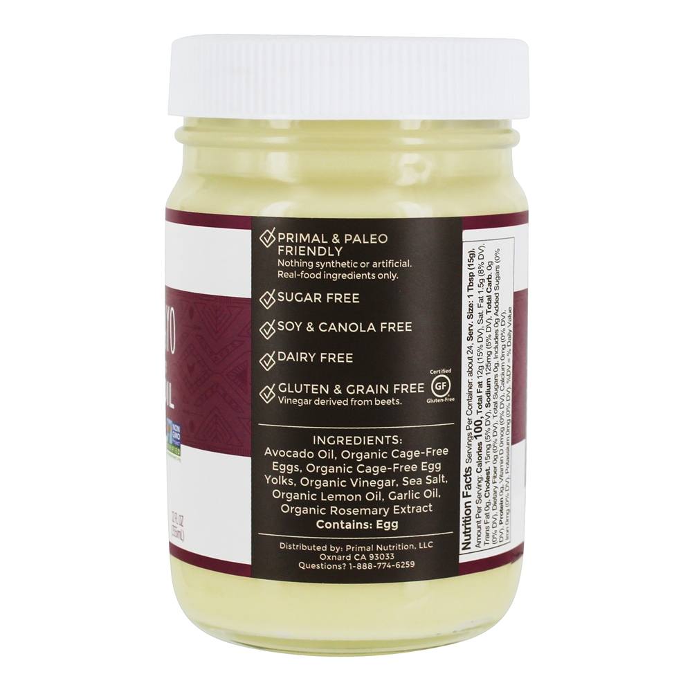 Real Mayo feito com alho Aioli de óleo de abacate - 12 fl. oz. Primal Kitchen - Imagem 2