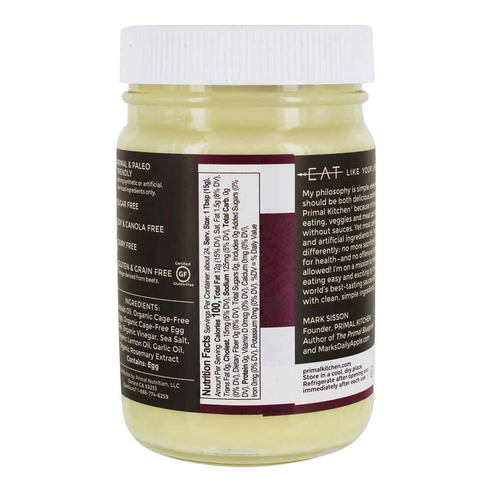 Real Mayo feito com alho Aioli de óleo de abacate - 12 fl. oz. Primal Kitchen - Imagem 3