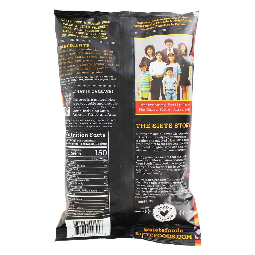 Chips de Tortilha sem Grão Fuego - 4 oz. Siete - Imagem 2