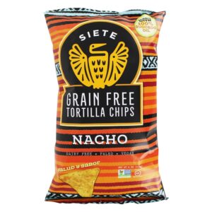 Comprar chips de tortilha sem grão nacho - 4 oz. Siete preço no brasil alimentos & lanches chips & petiscos suplemento importado loja 43 online promoção -