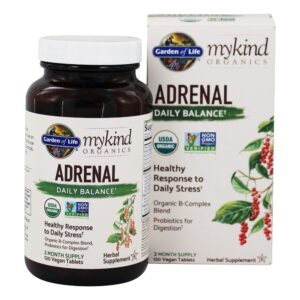 mykind Organics Adrenal Daily Balance Fórmula - 120 Tablet (s) vegano (s) Garden of Life