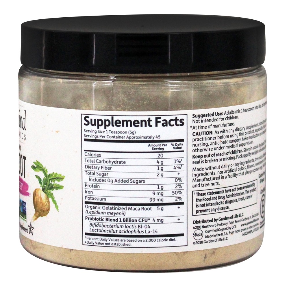 mykind Organics Comércio Justo Maca Root Energy Boost Powder - 7.93 oz. Garden of Life - Imagem 2