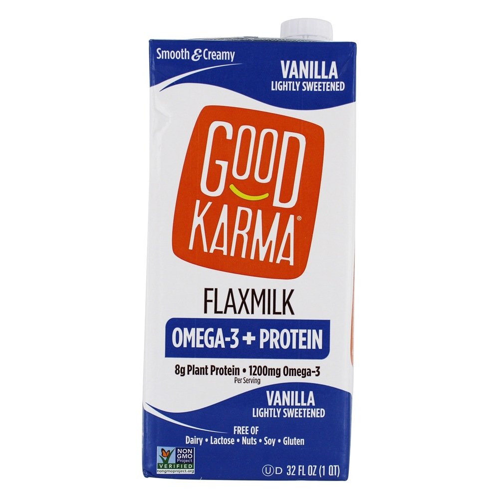 Leite de Linho com Omega - 3 + Baunilha De Proteína - 32 fl. oz. Good Karma