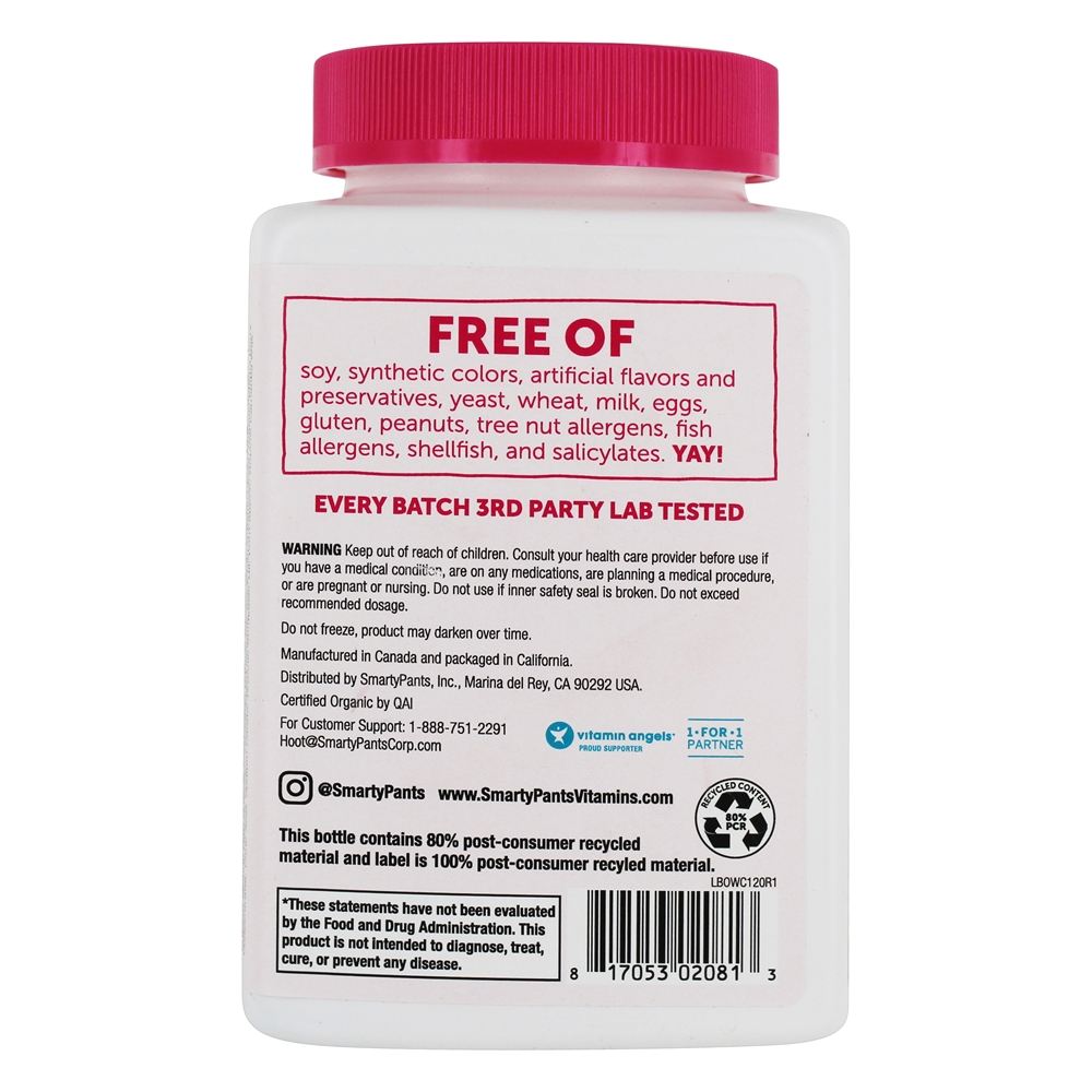Multivitamínico Completo de Organics Women's - 120 Gomas vegetarianas SmartyPants - Imagem 3