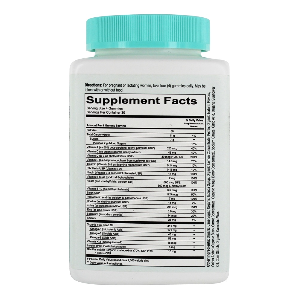 Organics Pré-natal Completo Multivitamínico - 120 Gomas vegetarianas SmartyPants - Imagem 2