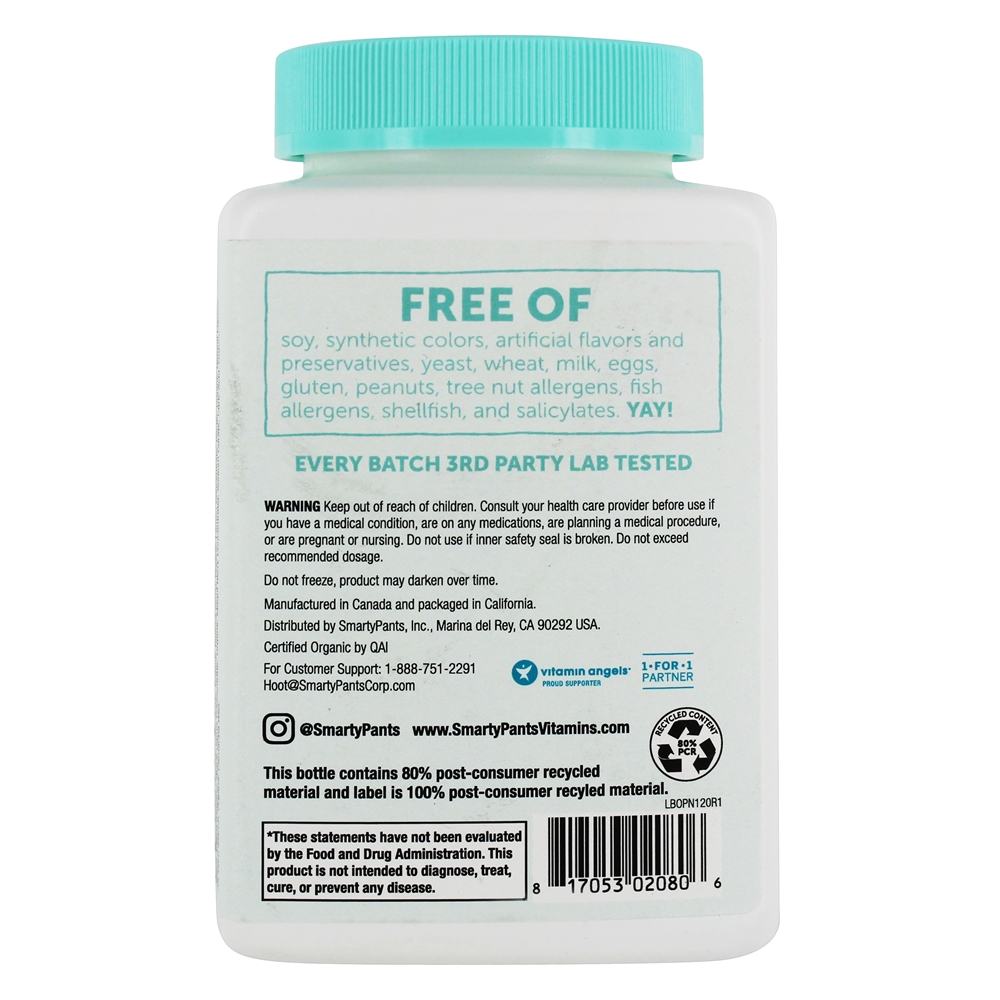 Organics Pré-natal Completo Multivitamínico - 120 Gomas vegetarianas SmartyPants - Imagem 3