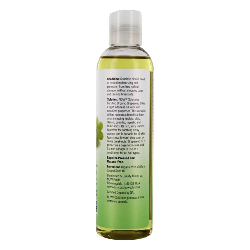 NOW Solutions 100 % Pure Óleo de uva orgânico - 8 fl. oz. NOW Foods - Imagem 2